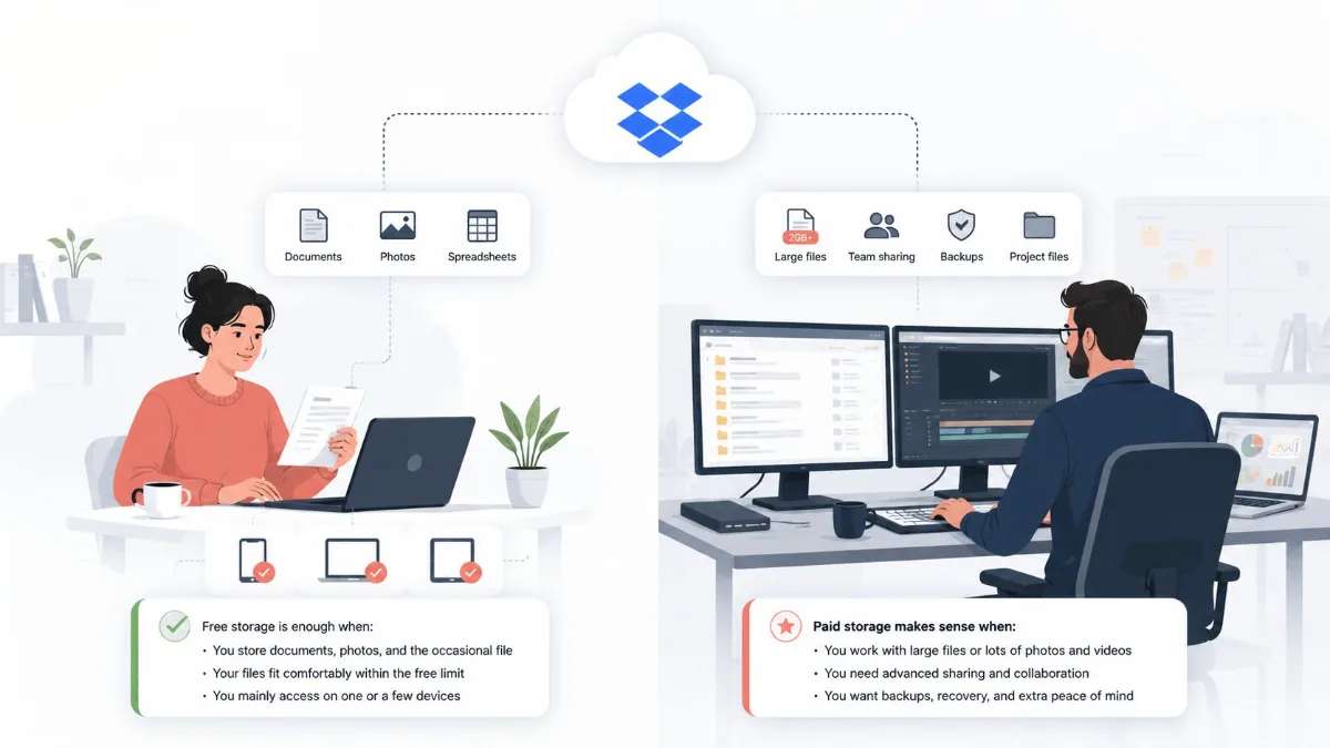 Dropbox cloud storage and file-sharing illustration.