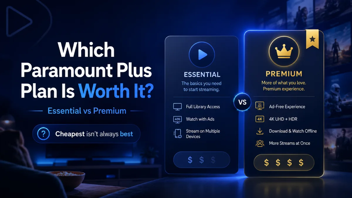 Paramount Plus Essential vs Premium plan comparison for 2026
