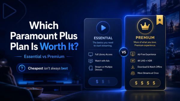 Paramount Plus Essential vs Premium plan comparison for 2026
