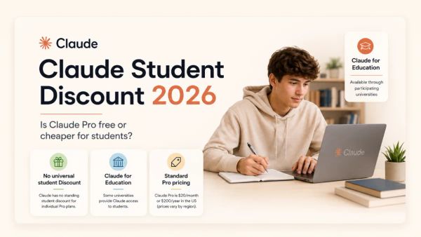 Claude student discount 2026 guide showing Claude Pro pricing and university Education access